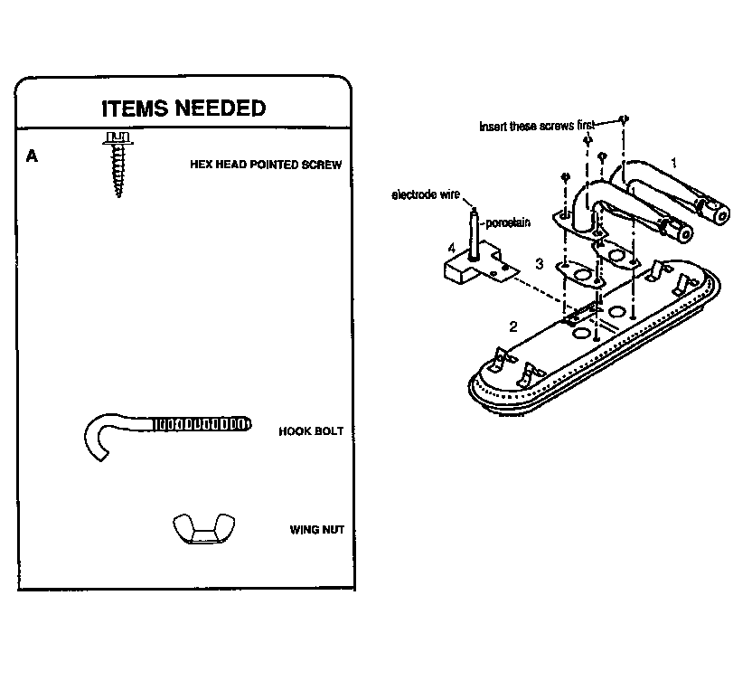 Kenmore 92010191 burner and installation diagram