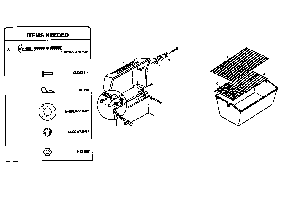 Kenmore 92010191 grill lid, grate installation diagram