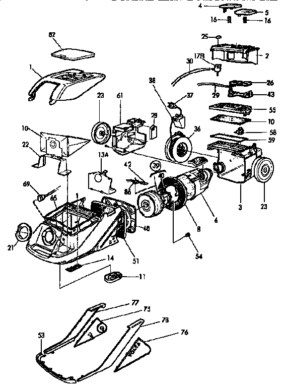 Eureka 6975A unit parts diagram