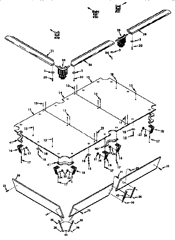 Sears 52725191 table top assembly diagram