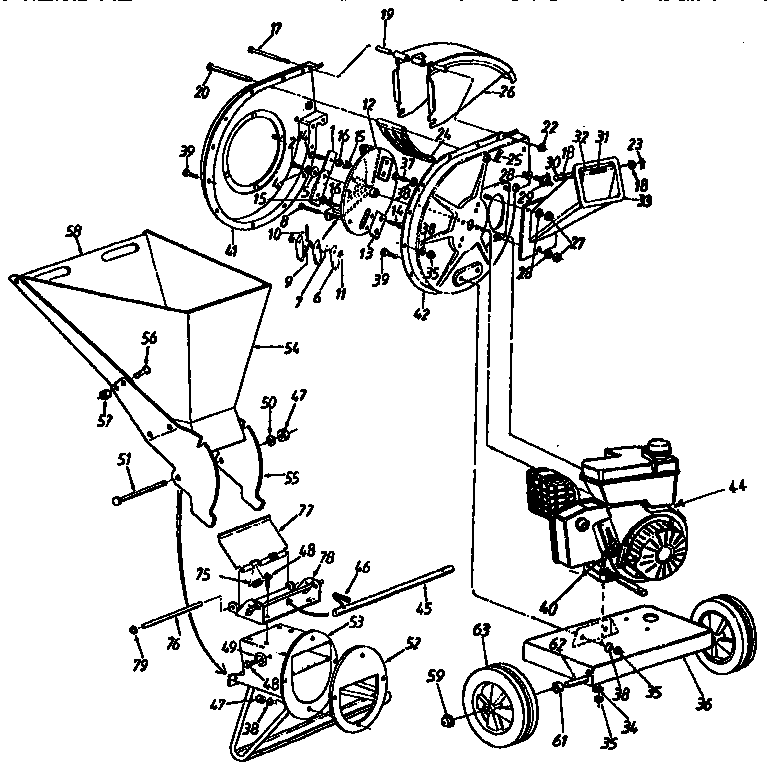 Craftsman 247795850 chipper-shredder diagram