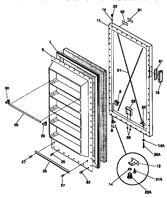 Kenmore 2539252210 door diagram
