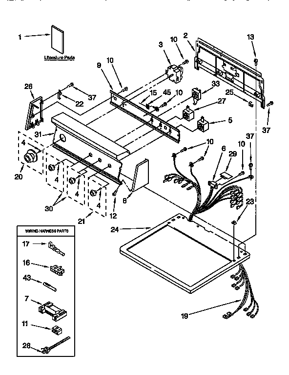 Kenmore 11096589210 top and console diagram