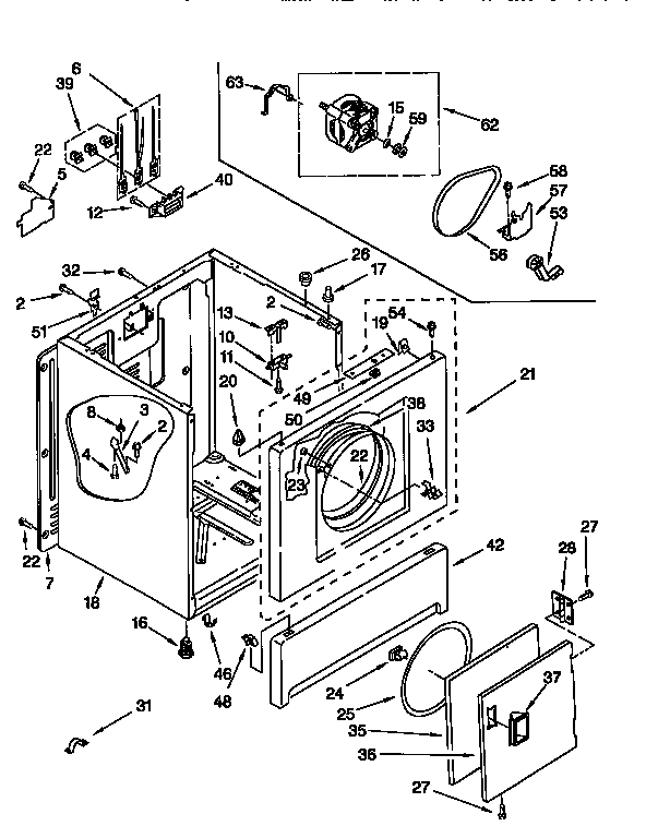 Kenmore 11086405850 cabinet diagram