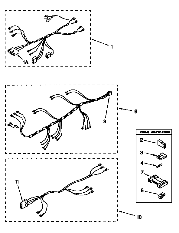 Kenmore 11086405850 wiring harness diagram