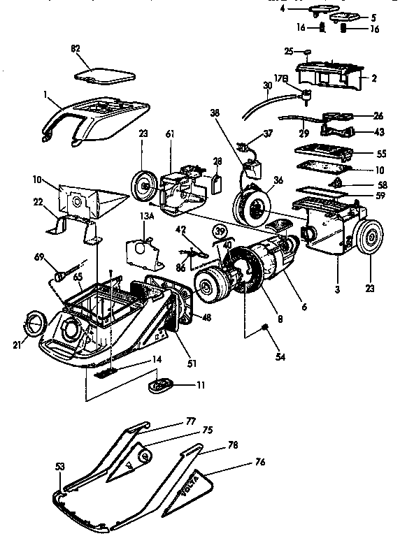 Eureka 6990A unit parts diagram