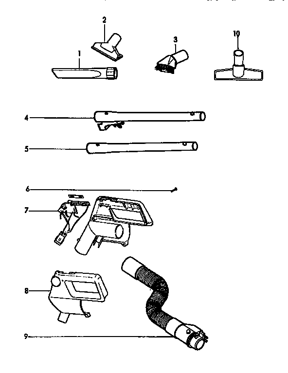 Eureka 6990A attachment parts diagram