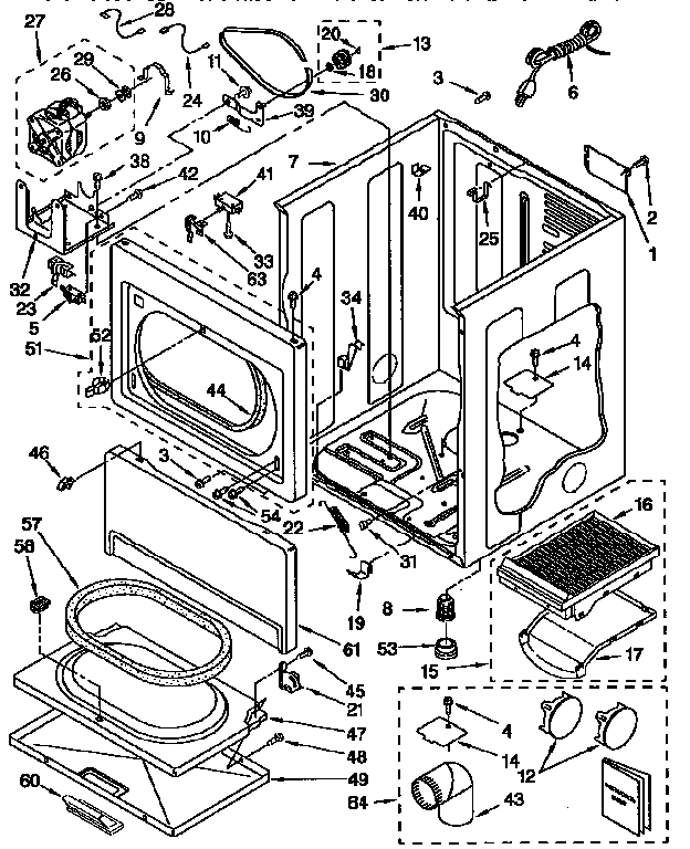 Kenmore 11097595420 cabinet diagram