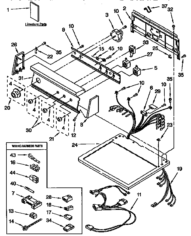 Kenmore 11097589410 top and console diagram