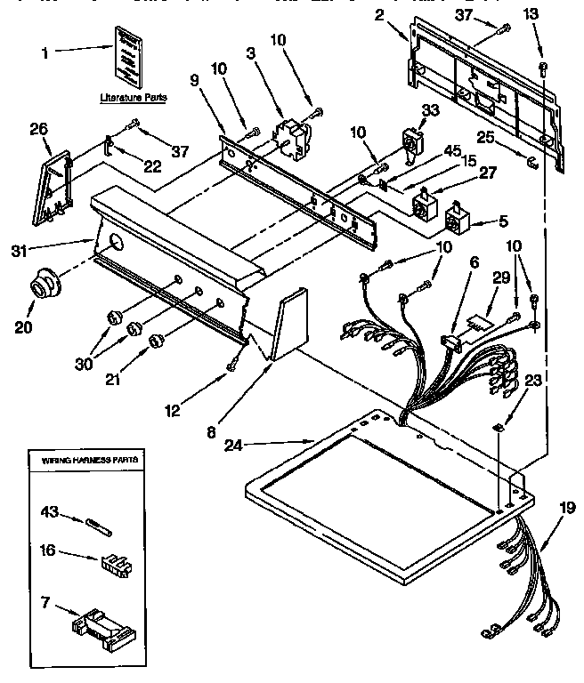 Kenmore 11096591240 top and console diagram