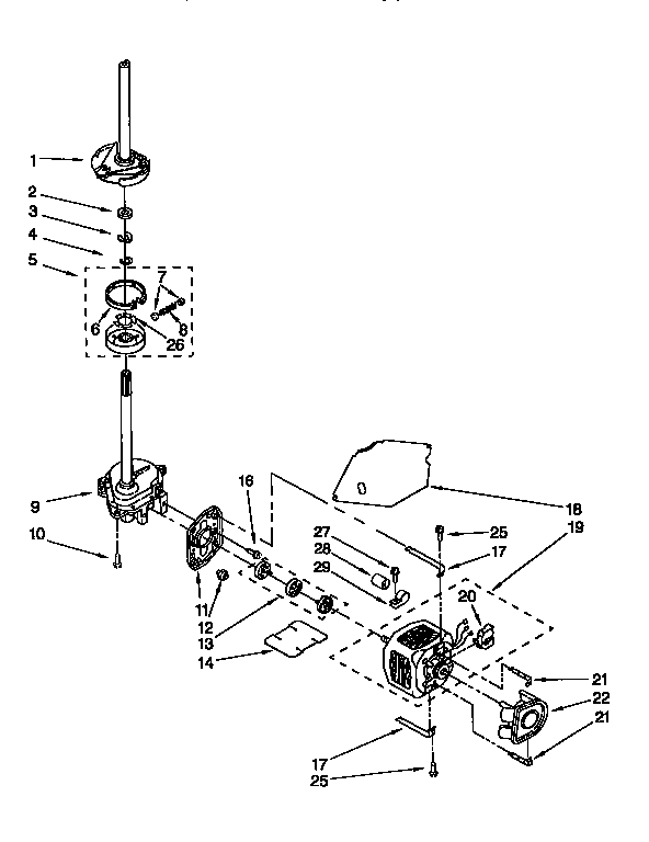 Kenmore 11092588210 brake,clutch,gearcase,motor&pump diagram