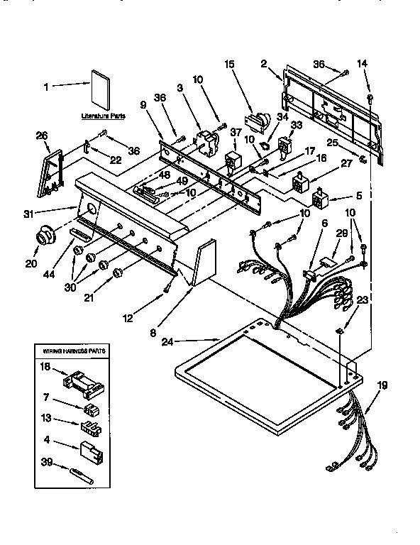 Kenmore 11096593430 top and console diagram