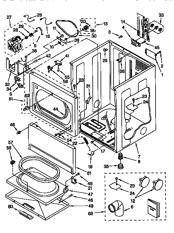 Kenmore 11096593430 cabinet diagram