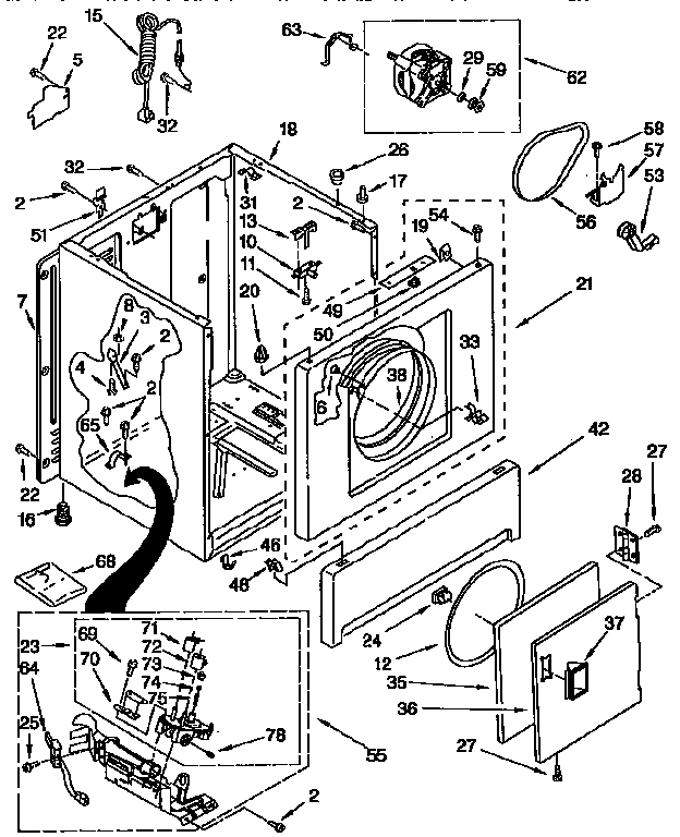 Kenmore 11087407850 cabinet diagram