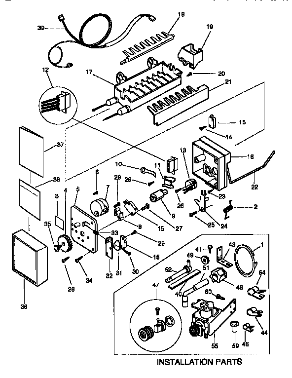 Kenmore 2539348720 icemaker diagram