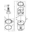 Kenmore 11091511110 agitator, basket and tub diagram