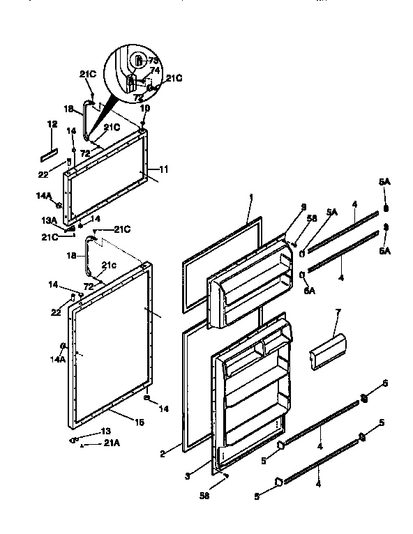 Kenmore 2539658000 doors diagram