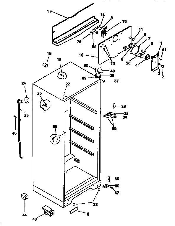 Kenmore 2539658000 cabinet parts diagram