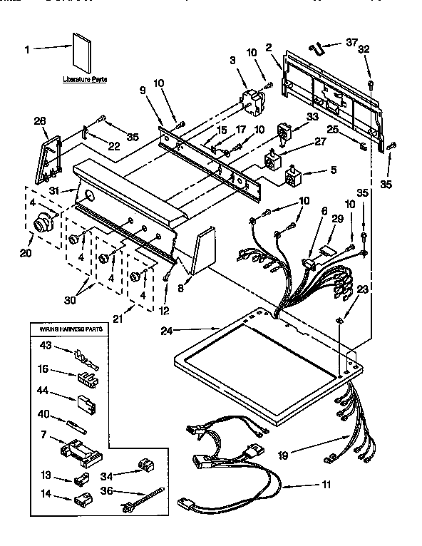Kenmore 11097583140 top & console diagram