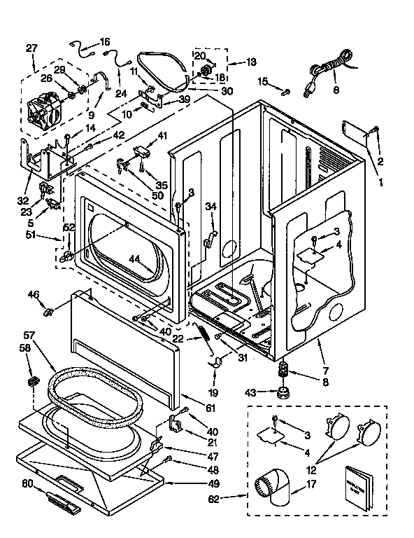 Kenmore 11097583140 cabinet diagram