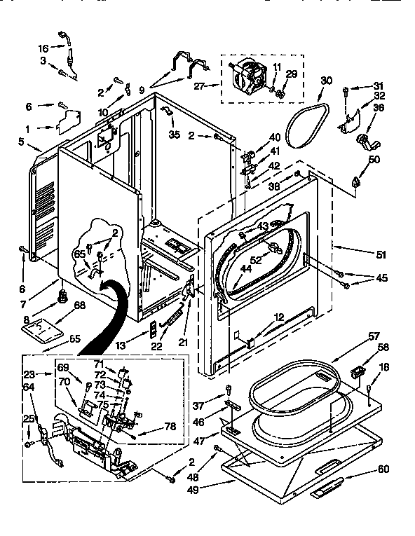 Kenmore 11097585400 cabinet diagram