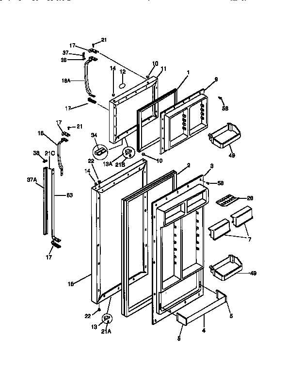 Frigidaire FRT22THAY2 door diagram
