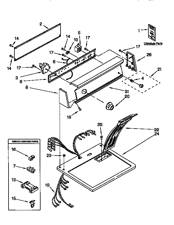 Kenmore 11096561220 top & console diagram