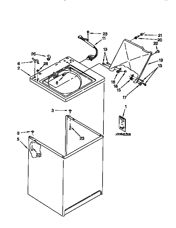 Kenmore 11092529110 top & cabinet diagram