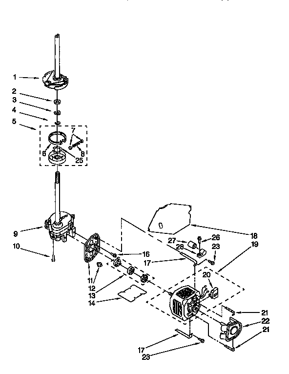 Kenmore 11092529110 brake,clutch,gearcase,motor&pump diagram