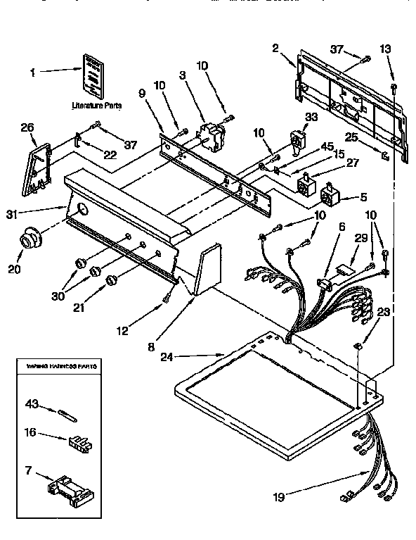 Kenmore 11096591430 top and console diagram
