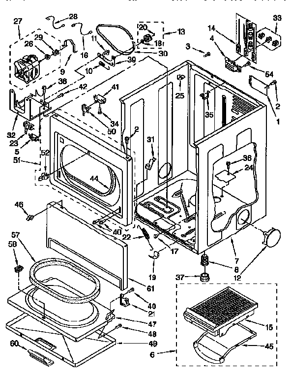 Kenmore 11096591430 cabinet diagram