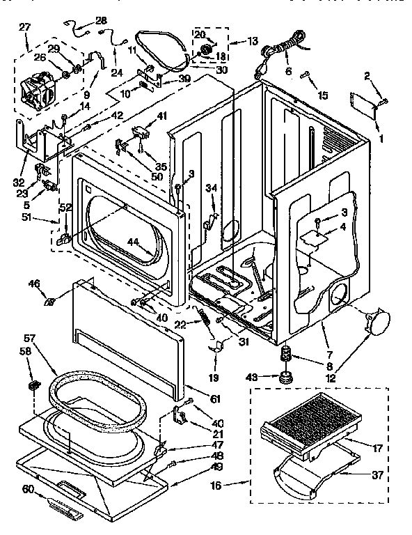 Kenmore 11097591230 cabinet diagram
