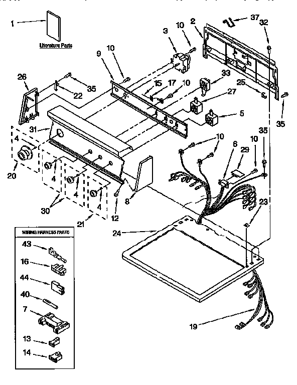 Kenmore 11097583130 top and console diagram