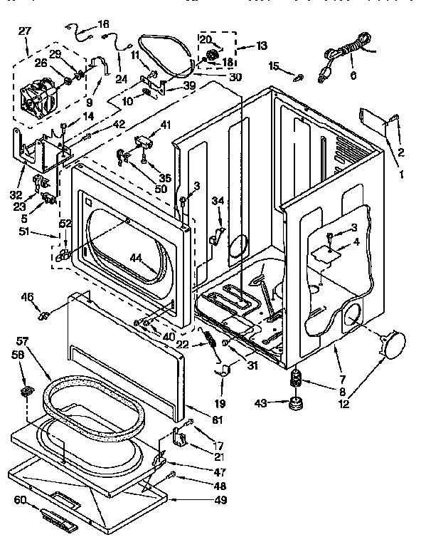 Kenmore 11097583130 cabinet diagram