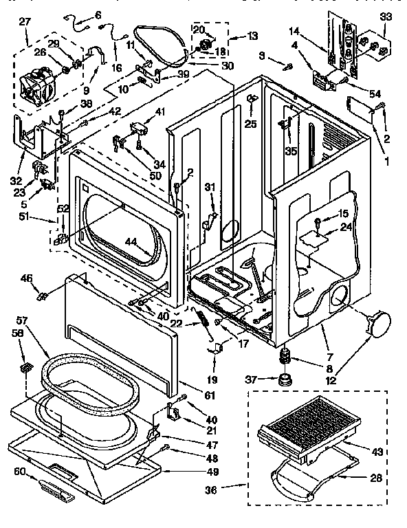 Kenmore 11096590130 cabinet diagram