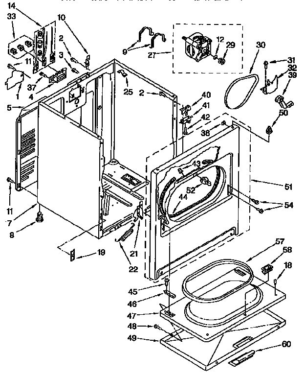 Kenmore 11096585400 cabinet diagram