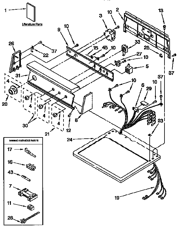 Kenmore 11096589400 top and console diagram