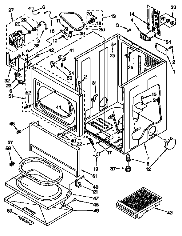 Kenmore 11096589400 cabinet diagram