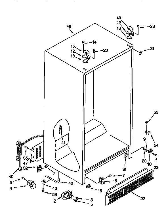 Whirlpool ED27DQXBW02 cabinet diagram
