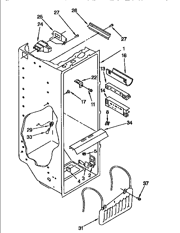 Whirlpool ED27DQXBW02 refrigerator liner diagram