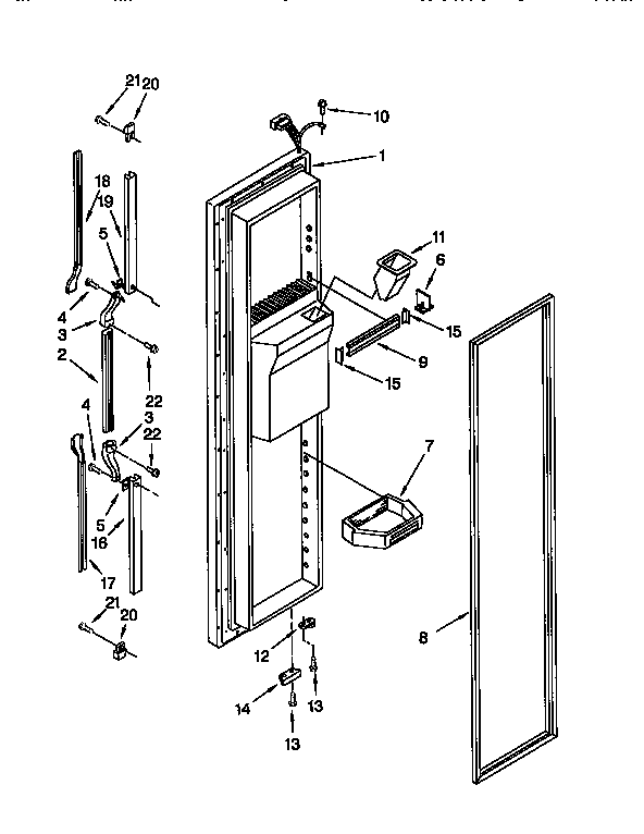 Whirlpool ED27DQXBW02 freezer door diagram