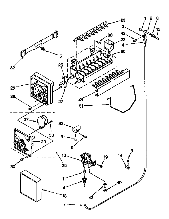 Whirlpool ED27DQXBW02 icemaker diagram