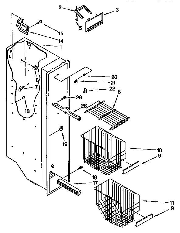 Kenmore 1069552820 freezer liner diagram