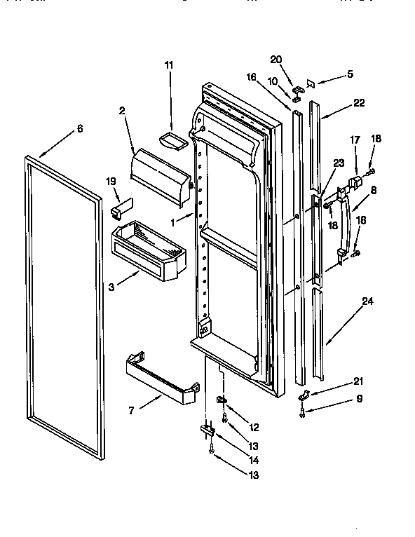 Kenmore 1069552820 refrigerator door diagram
