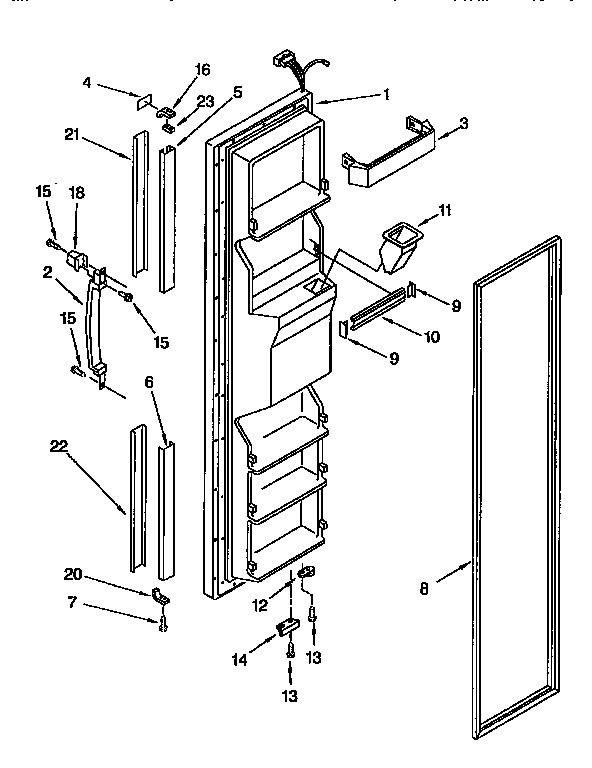 Kenmore 1069552820 freezer door diagram