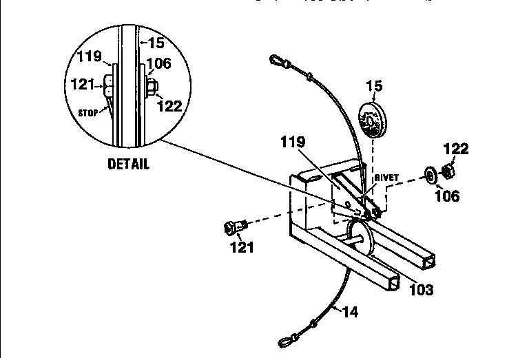 DP 15633 lower pulley bracket assembly diagram