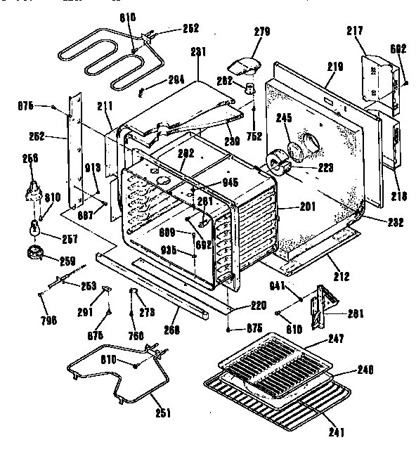 Kenmore 91141055591 body section diagram