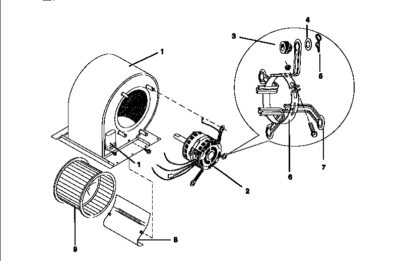 ICP NPAB036N1LA blower, all models diagram