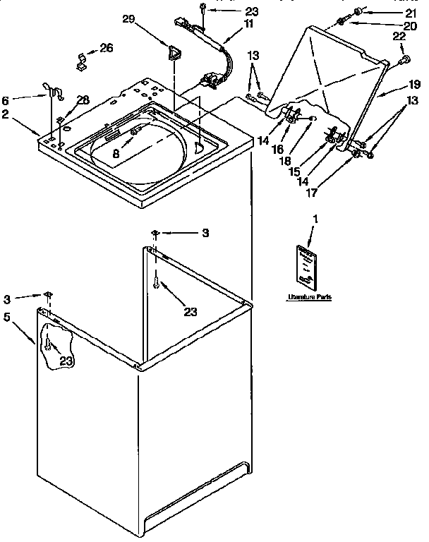 Kenmore 11092490120 top and cabinet diagram