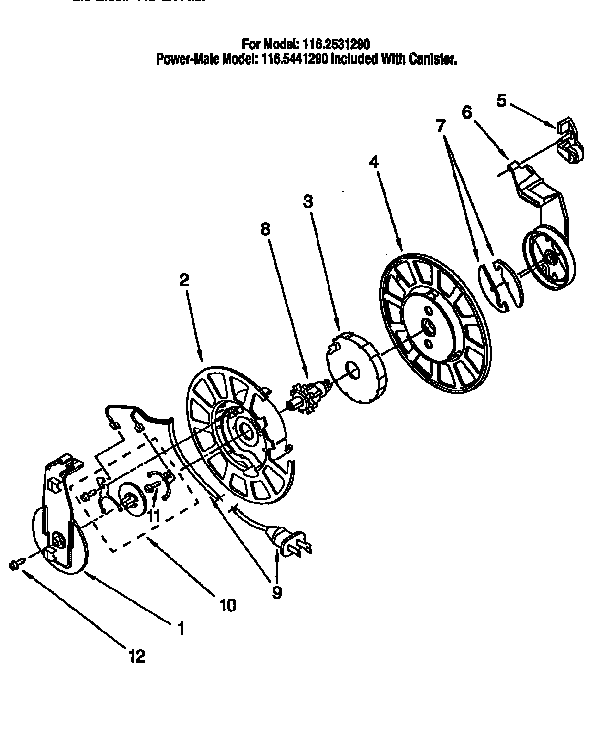Kenmore 1162531290 power cord reel diagram